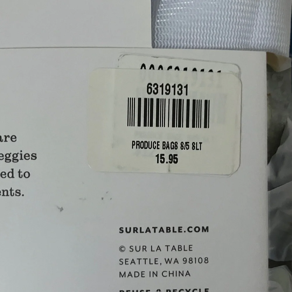 Sur La Table White Mesh Produce Bags Set